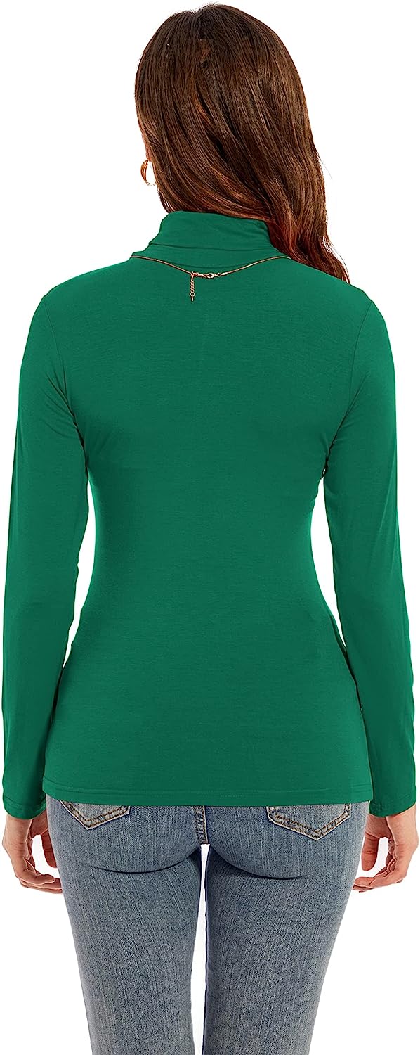 YepClick Womens Long Sleeve Turtleneck T-Shirts Casual Lightweight Slim Fit Cozy Base Layer Top - Image 3